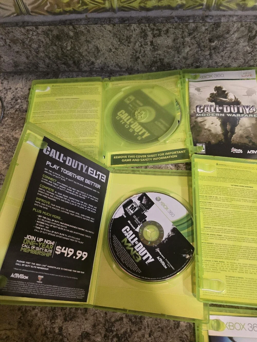 Call Of Duty Lot Of 7 Games Xbox 360 (Black Ops/Advanced Warfare/World Of War)